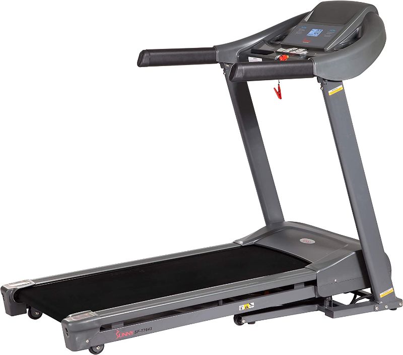 Photo 1 of Sunny Health & Fitness T7643 Heavy Duty Walking Treadmill with 350 lb High Weight Capacity, Wide Walking Area and Folding for Storage---------factory sealed ------the packaging is a  little damaged from shipping but the product is ok 
