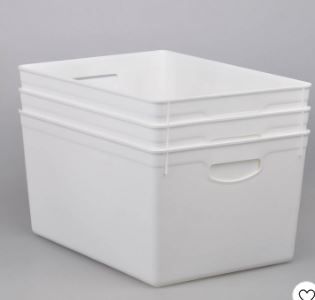 Photo 1 of 4---3ct Large Plastic Rectangle Storage Bin White - Bullseye's Playground™
