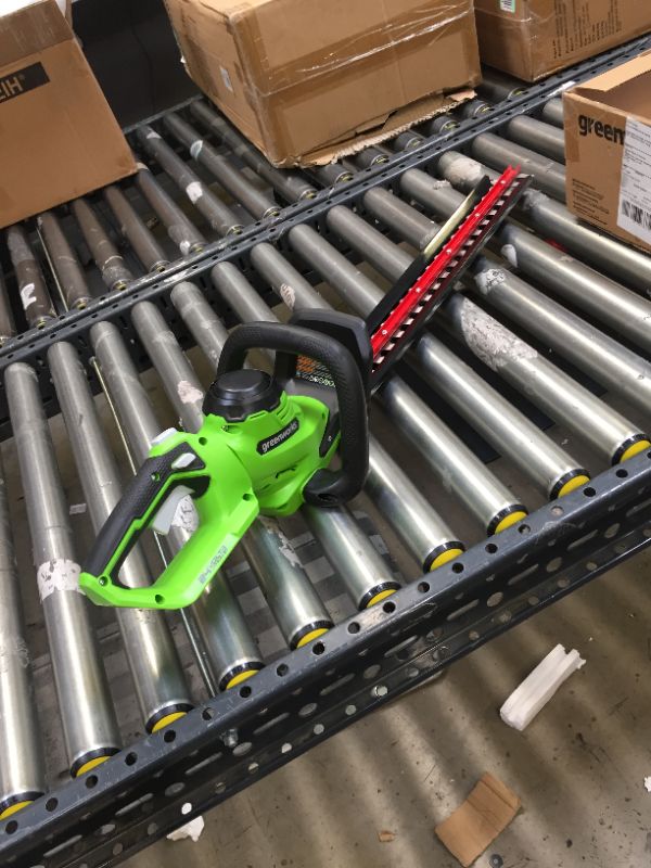 Photo 4 of Greenworks 24V 22" Cordless Laser Cut Hedge Trimmer, Tool Only
