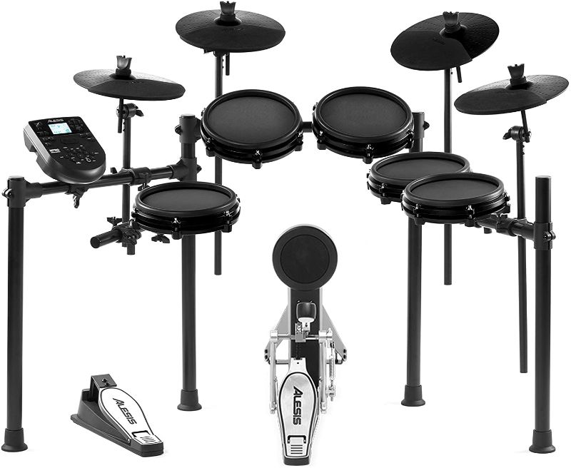 Photo 1 of Alesis Drums Nitro Mesh Kit Bundle - Ten Piece Mesh Electric Drum Set With 385 Electronic Drum Kit Sounds and Solid Aluminum Rack -----CHECKED EVERY BOX ITEM IS COMPLETE --------
