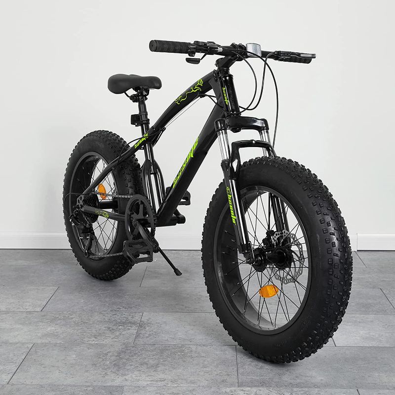 Photo 1 of hosote Fat Tire Mountain Bike for Teens and Adults, 20 Inch Snow Bike, 7 Speed Beach Cruiser Bike, Carbon Steel Frame Mpuntain Bicycle, MTB Bikes for Youth...---------POSSIBLY MISSING HANDLE BARS -------------
