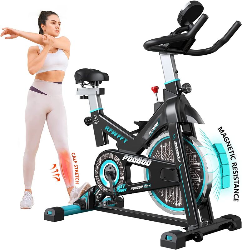 Photo 1 of pooboo Magnetic Resistance Indoor Cycling Bike, Belt Drive Indoor Exercise Bike Stationary LCD Monitor with Ipad Mount ?Comfortable Seat Cushion for Home Cardio Workout Cycle Bike Training 2022 Upgraded Version-----FACTORY SEALED ------
