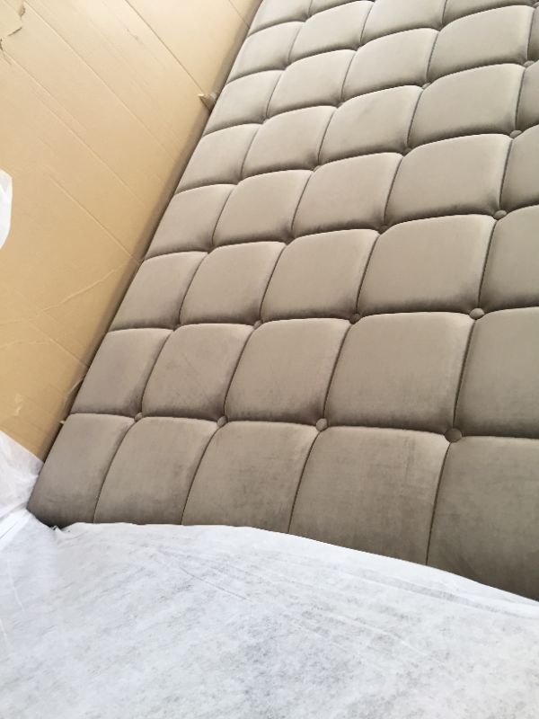 Photo 5 of Chic Home Beethoven Taupe Velvet King  Button Tufted Headboard AND SLATS  ONLY 
