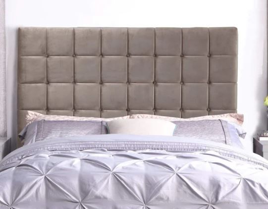 Photo 1 of Chic Home Beethoven Taupe Velvet King  Button Tufted Headboard AND SLATS  ONLY 
