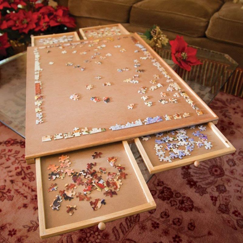 Photo 1 of Bits and Pieces –Original Standard Wooden Jigsaw Puzzle Plateau-The Complete Puzzle Storage System
