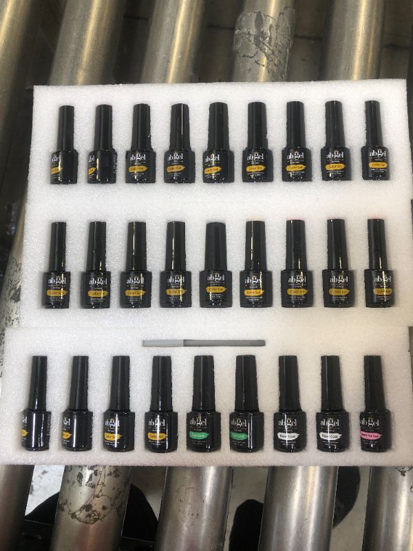 Photo 2 of ab gel 22 Colors Gel Nail Polish 5ml Mini Size with No Wipe Base and Top Coat, 27pcs Soak Off UV LED Gel Nail Varnish Starter Manicure Kit
