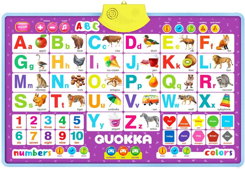 Photo 1 of Alphabet Poster Educational Toy for 2-4 Year Old – ABC Learning Wall Chart for Toddlers Age 1-3 by QUOKKA – Interactive Speech Therapy Game for Kids 5-6-7 yo – Classroom Talking Gift for Girl & Boy
