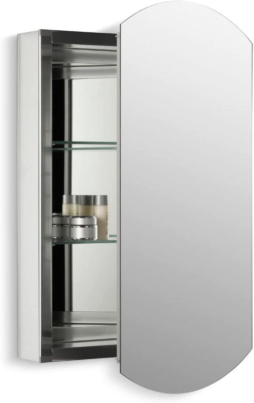 Photo 1 of Archer® 20" W x 31" H Aluminum Single-Door Medicine cabinet, Beveled edges
