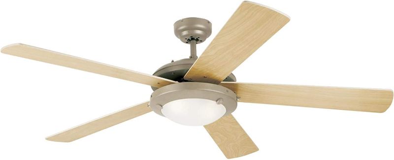 Photo 1 of Westinghouse Comet Indoor Ceiling Fan with Light, Brushed Pewter