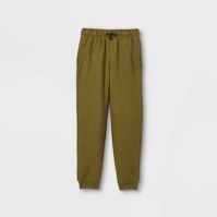 Photo 1 of Boys' Fleece Jogger Sweatpants - Cat & Jack™ Olive Green SIZE LARGE 12/14
2 PACK