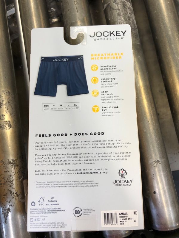 Photo 1 of Jockey Generation Men's Micro Mesh Long Leg Boxer Briefs - Black S	