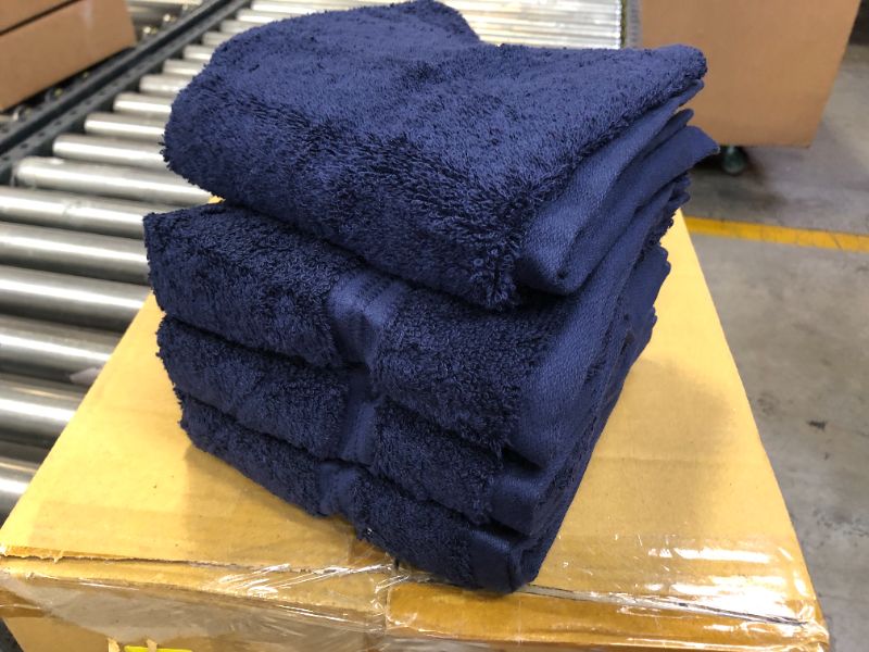 Photo 2 of 4 pack  Antimicrobial Hand Towel Navy - Total Fresh
