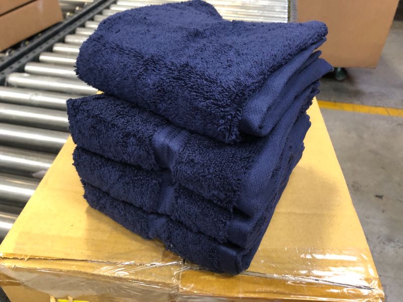 Photo 2 of 4 pack  Antimicrobial Hand Towel Navy - Total Fresh