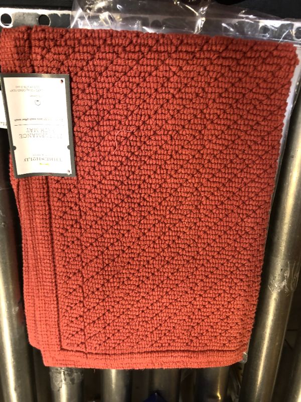 Photo 1 of 21"x30" Performance Solid Cotton Bath Mat Deep Red - Threshold
