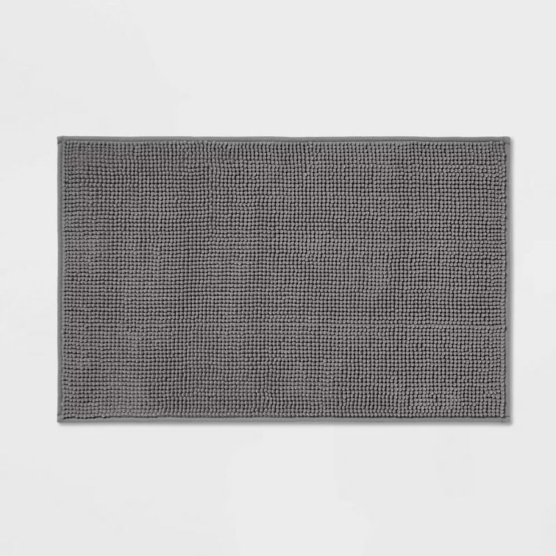 Photo 1 of 2 PACK 20"x32" Everyday Chenille Bath Rug Dark Gray - Room Essentials
