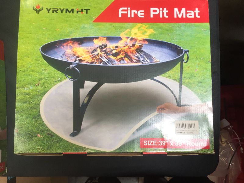 Photo 1 of Fire Pit Mat 39" Round - Under Grill Mats for Outdoor Grill Deck Protector, 3 Layers Fireproof BBQ Grill Mat for Deck, Patio, Lawn or Campsite
