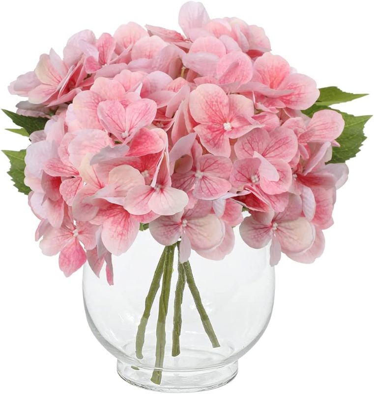 Photo 1 of 4 Pcs Artificial Hydrangeas Flowers Silk Hydrangeas Fake Flowers Bouquet Arrangements Faux Hydrangea Flower for Office Home Party Wedding Bridal Bouquets Centerpieces DIY Floral Decor
