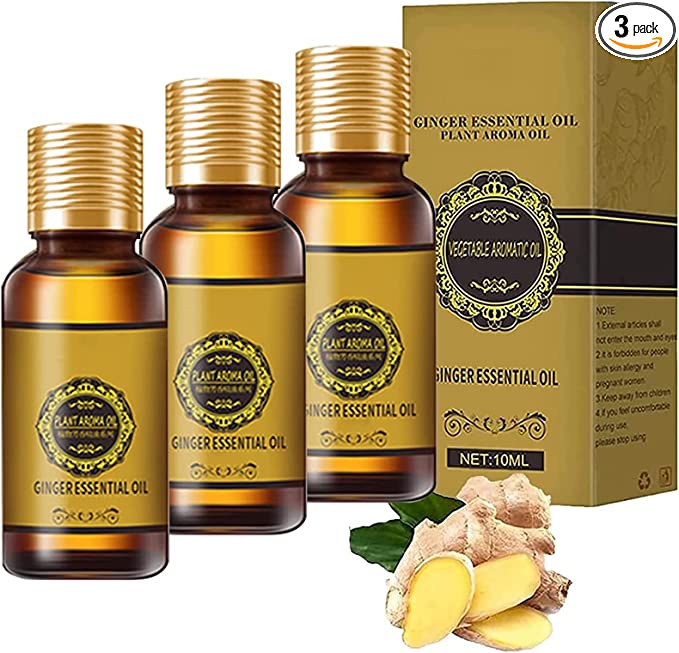 Photo 1 of [Updated Version]3PCS Ginger Essential Oil, Ginger Oil Belly Drainage Ginger Oil Lymphatic Drainage Ginger Oil
