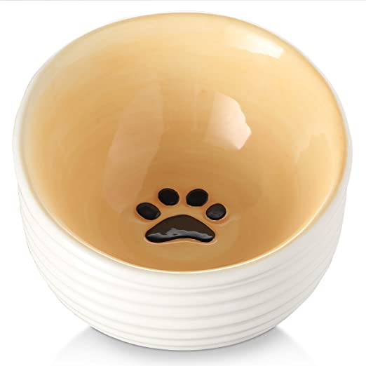 Photo 1 of Y YHY Cat Food Bowls,15 Ounce Tilted Ceramic Cat Bowls, Elevated Cat Bowl Anti Vomiting, Raised Cat Water Bowl, Puppy Bowls, Ceramic Pet Bowl with Cute Pattern, Protect Pet's Spine, Dishwasher Safe
