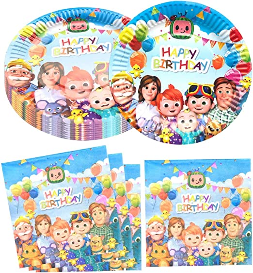 Photo 1 of 40 Pcs Birthday Party Supplies,20 Plates and 20 Napkin for Birthday Party Decoration(Birthday)
