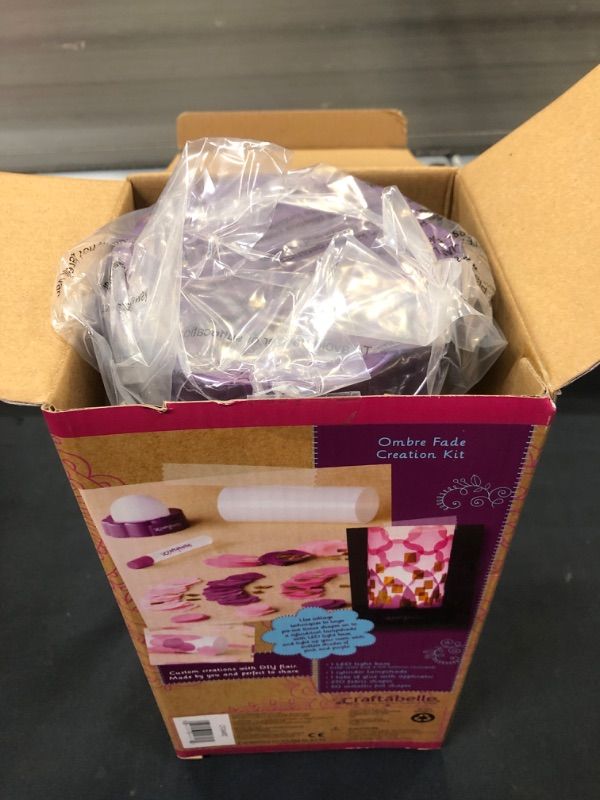 Photo 5 of Craftabelle – Ombre Fade Creation Kit – Lampshade Decorating Kit – 323pc LED Lamp Set with Fabric & Accessories – DIY Arts & Crafts for Kids Aged 8 Years +
