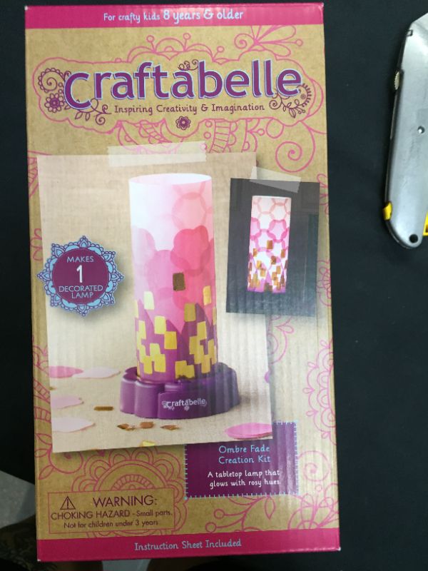 Photo 4 of Craftabelle – Ombre Fade Creation Kit – Lampshade Decorating Kit – 323pc LED Lamp Set with Fabric & Accessories – DIY Arts & Crafts for Kids Aged 8 Years +
