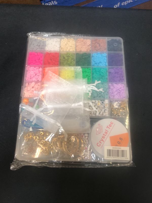 Photo 2 of Anow 5880 Pcs Clay Beads for Bracelet Making Necklace DIY Craft Kit with 208 Pcs Letter Beads Smiley Face Beads for Jewelry Making Kit with 2 Rolls Elastic Strings and 5 Pcs Gift Bags
