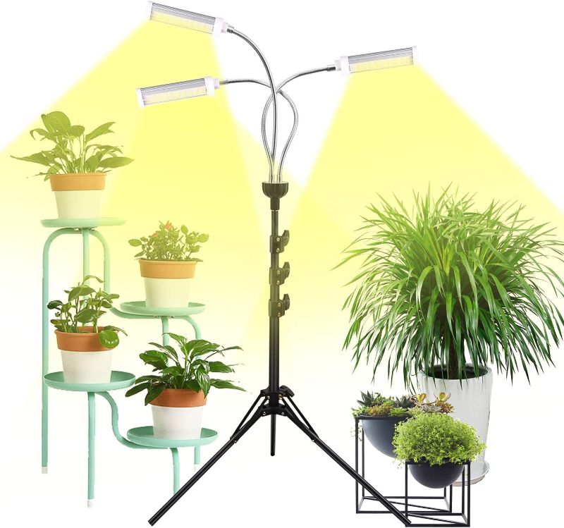 Photo 1 of Plant Grow Lights for Indoor Plants Full Spectrum with Timer for Your Indoor Garden, 150W Auto On/Off Timing Function Led Grow Light, Tripod Stand Adjustable for Succulent Seedling Vegetables
