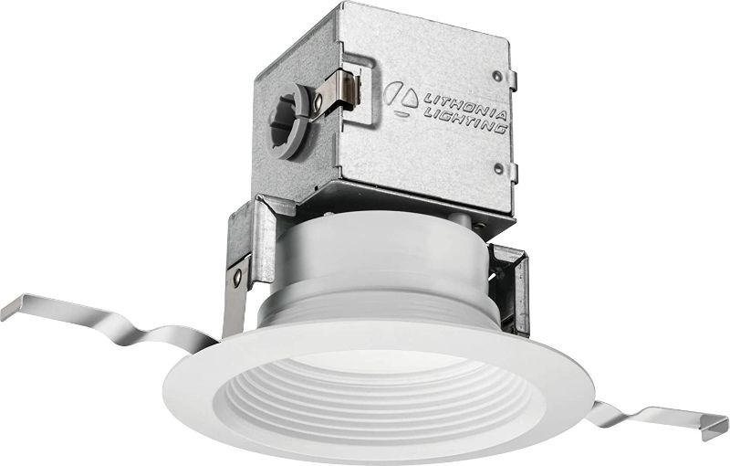 Photo 1 of Lithonia Lighting RD 50K 90CRI MW M6 OneUp-4JBK Direct-Wire LED Recessed Downlight, 5000K/8.9W/720L, Round - Matte White
