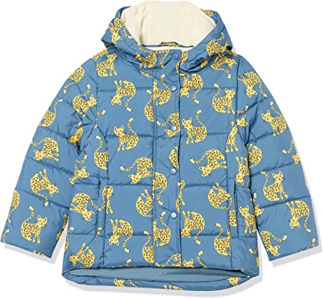 Photo 1 of Amazon Essentials Girls' Heavyweight Hooded Puffer Jacket, Blue, Cat, XX-Large
