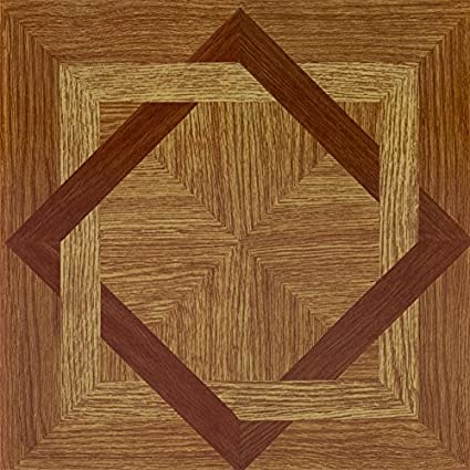 Photo 1 of 12 x 12 in. Tivoli Self Adhesive Vinyl Floor 45 Tile, Wood Diamond - 45 sq. ft.
