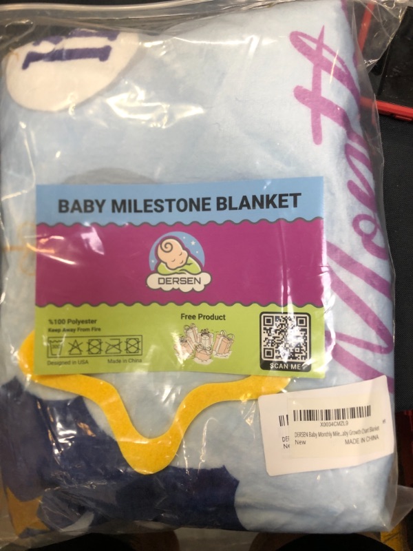Photo 2 of DERSEN Baby Monthly Milestone Blanket Unisex | Baby Milestone Blanket Boy, Girl Baby Growth Chart Blanket
