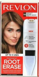 Photo 1 of 1 Boxes Revlon Permanent Root Erase Matches 5G Medium Golden Brown Up To 3 Uses
