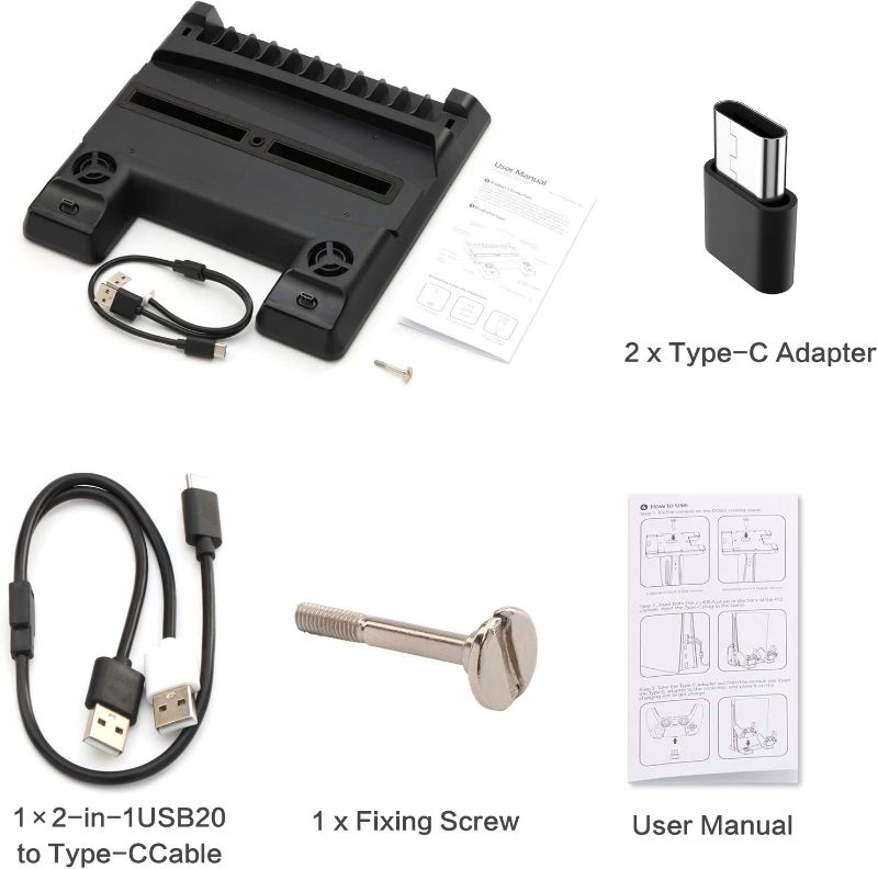 Photo 2 of ECHZOVE PS5 Stand with Controller Charger and Cooling Fan, PS5 Digital/Disc Version Stand, PS5 Controller Charger with USB C Cable, PS5 Cooling Stand
