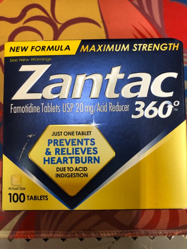 Photo 2 of Zantac 360 Maximum Strength Tablets, 100 Count, Heartburn Prevention and Relief, 20 mg Tablets, EXP 09/23
