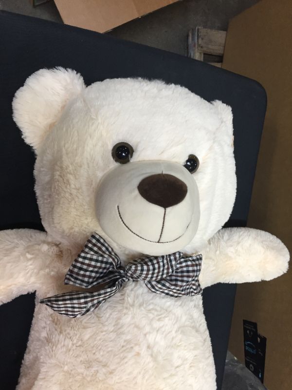 Photo 1 of 44" Large White Teddy Bear with BowTie