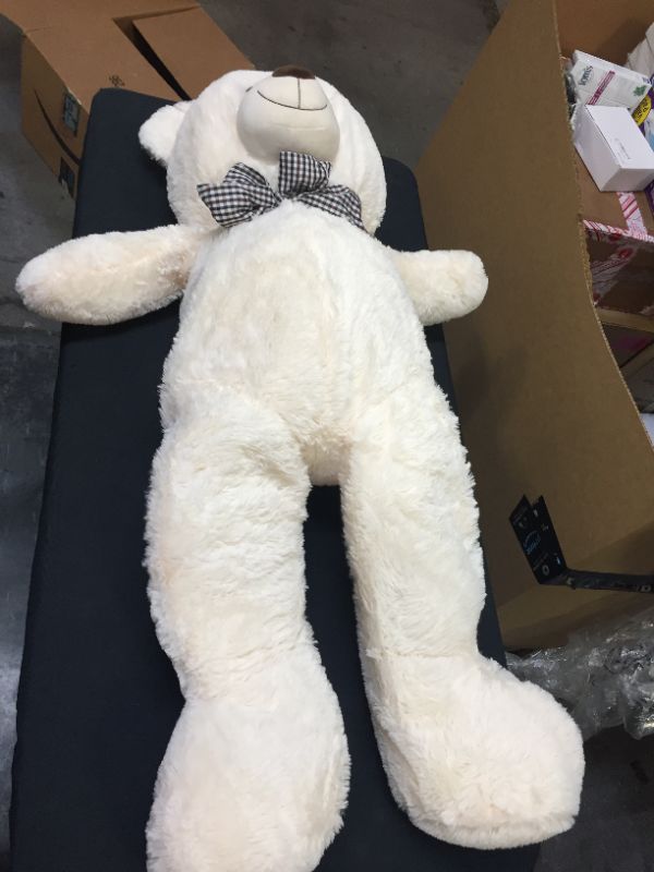 Photo 2 of 44" Large White Teddy Bear with BowTie