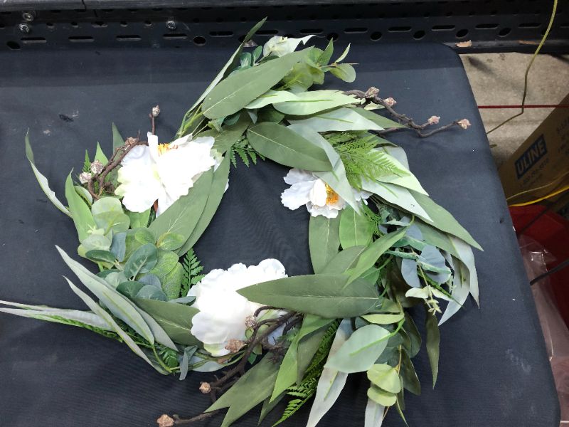 Photo 1 of 24 inch eucalyptus leaves/ peony/fern wreath
