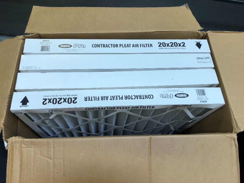 Photo 2 of 20 x 20 x 2 Commercial Pleated Air Filter MERV 8 4 pack 
 