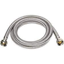 Photo 1 of 3/4 in. FIP x 3/4 in. FIP x 96 in. Stainless Steel Washing Machine Supply Line
