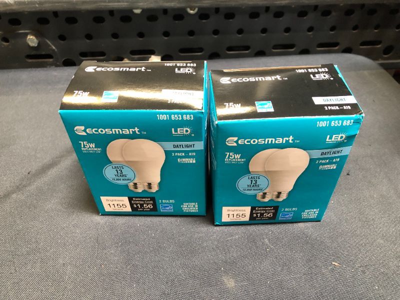 Photo 2 of 75-Watt Equivalent A19 Dimmable Energy Star LED Light Bulb Daylight (2-Pcs) 2 pack 
