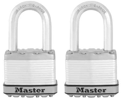 Photo 1 of 
Master Lock
Heavy Duty Outdoor Padlock with Key, 2 in. Wide, 1-1/2 in. Shackle, 2 Pack