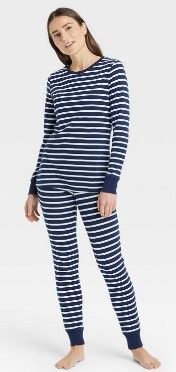 Photo 1 of Women's Striped 100% Cotton Matching Family Pajama Set
L- adult