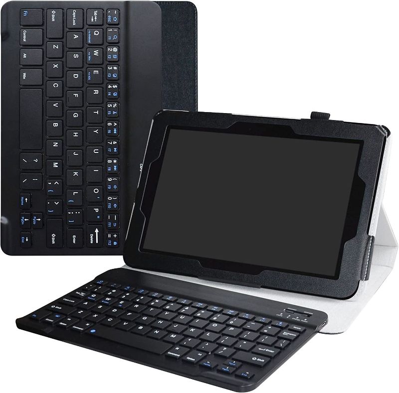 Photo 1 of Verizon Ellipsis 10 Keyboard Case,LiuShan Detachable Keyboard Standing PU Leather Cover for 10" Verizon Ellipsis 10 Android Tablet,Black
