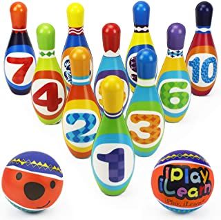 Photo 1 of iPlay, iLearn Kids Bowling Toys Set, Toddler Indoor Outdoor Activity Play Game, Soft 10 Foam Pins & Two Balls Playset, Educational, Birthday Party Gift for 18 24 Months, 2 3 Year Old Children Boy Girl
(DAMAGES TO PACKAGING)