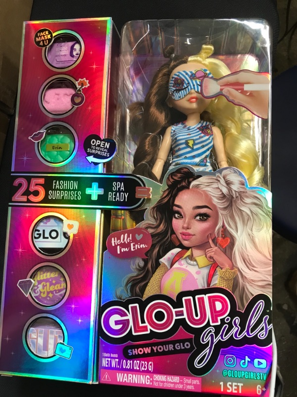 Photo 2 of Far Out Toys GLO-UP Girls Erin Alternative Girl Fashion Doll, 25 Fabulous Suprises, Accessories, Purses, Bath Bomb, Spa Face Masks, Color-Changing Nail Play
[ factory sealed brand new ] 