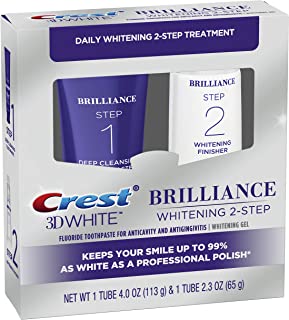 Photo 1 of (EXP DATE SHOWN IN PICTURES) Crest 3D White Brilliance 2 Step Kit, Deep Clean Toothpaste (4oz) + Teeth Whitening Gel (2.3oz)
