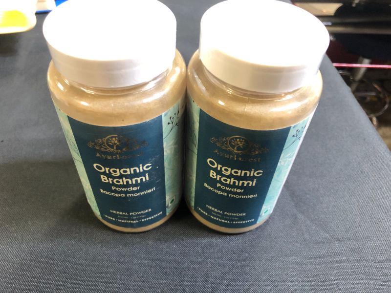 Photo 2 of Brahmi Powder Organic For Brain & memory Bacopa Monnieri Enhances Learning Capacity | Promotes Hair Growth 113gm(4 oz) 2 PACK EXP MAY 2023
