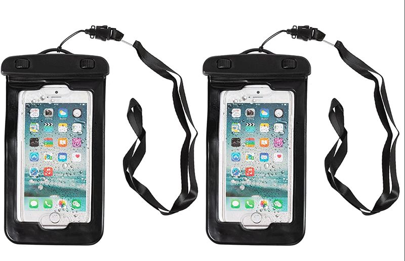 Photo 1 of 2 Pack Waterproof Phone Case, Universal, Durable, Luminous, Underwater, with Neck Strap for Smartphone up to 6 inch
