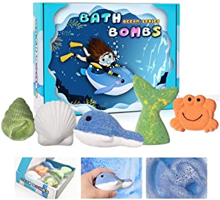 Photo 1 of Bath Bombs Organic Mermaid Bath Bomb Natural Shower Bombs Gift Set Handmade Bathbombs Individually Wrapped, Birthday Gifts,Thank You Gift for Kids Teens Women Freinds
